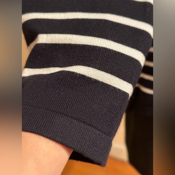 Grace Black & White Stripes Long Sleeves Perfect Fit Sweater SZ M In Good Cond - Picture 7 of 12